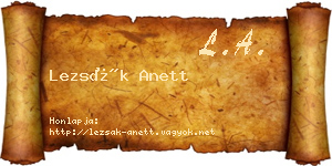 Lezsák Anett névjegykártya