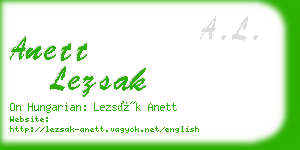 anett lezsak business card